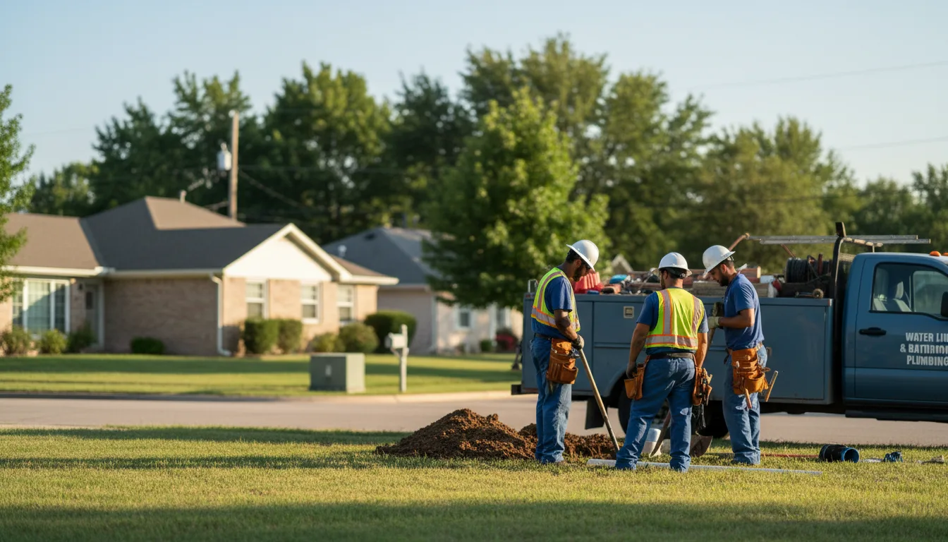 Residential water line and bathroom plumbing service in Hoisington, KS